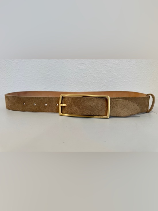 rag & bone Accessories - Women’s Rag & Bone Rebound Suede Belt Camel Gold Buckle XS Luxury Minimalist